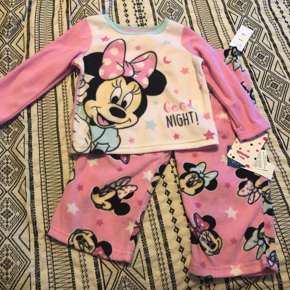 Babygirl Mini Mouse Soft Fleece Pajama Set 24M